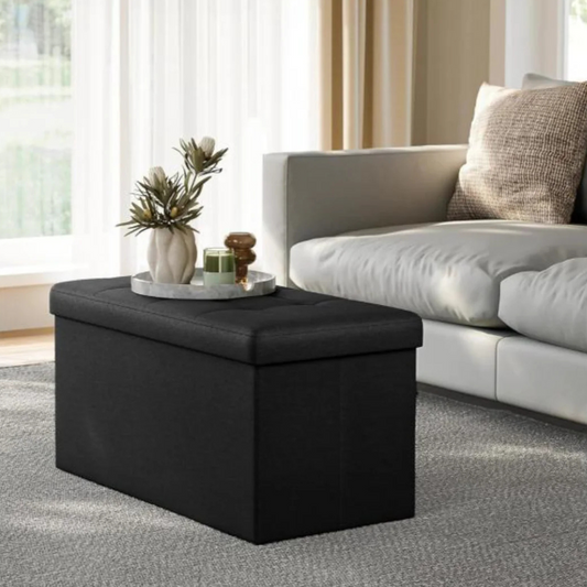 Banqueta Baul Takoma Negro | Plegable con Almacenaje