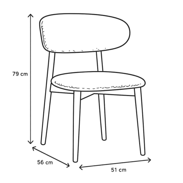 Silla Makena Bouclé Blanco | Madera Natural