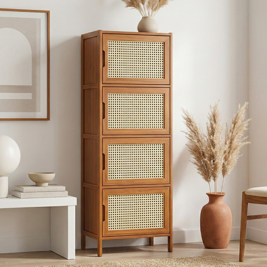 Vitrina Estante Albany | Bambú y Rattan Sintético