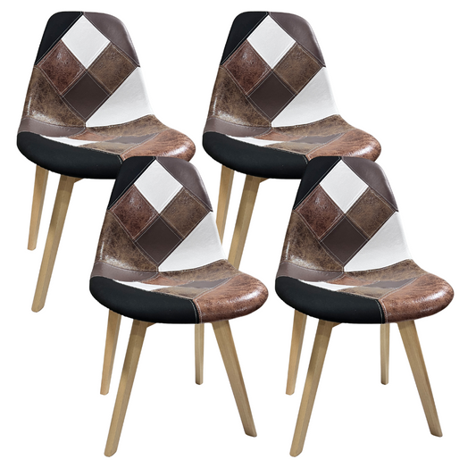 Pack 4 Silla Patchwork Da Vinci | Ecocuero Café