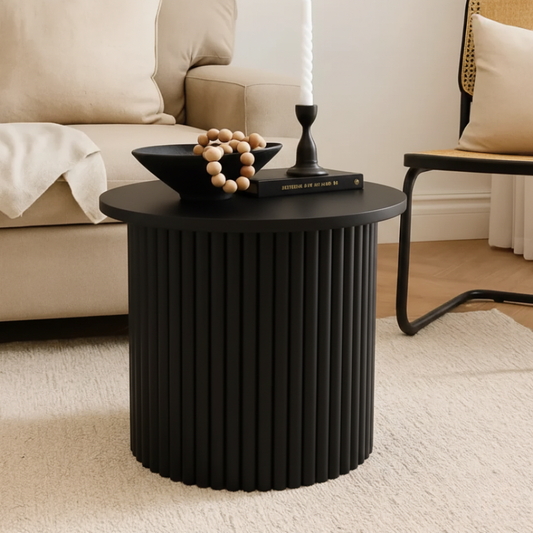 Mesa Auxiliar Redonda Karla D40 cm | Madera Negra