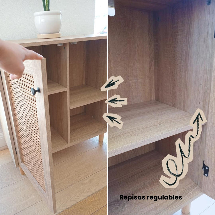 Cómoda Lorenza | Rattan & Madera