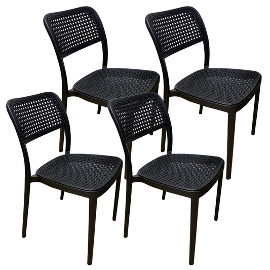 Pack 4 Silla Feronia Negro | Ideal para Exteriores