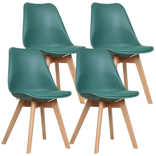 Pack 4 Tulip Verde Esmeralda Acolchadas | Diseño Moderno