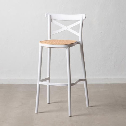 Pack 2 Taburetes Bar & Terraza Valentino 75 cm | Blanco | Exterior