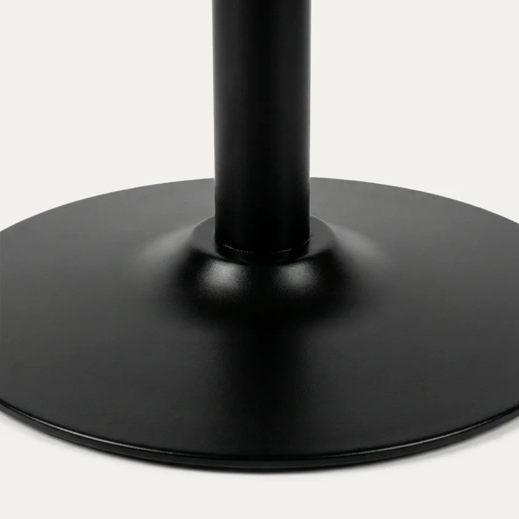 Mesa Redonda Letta Negro 80cm | Metal & MDF