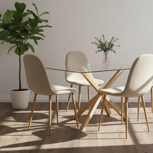 Comedor Mesa Rectangular Greta 160x90 + 6 Sillas Isy Arena