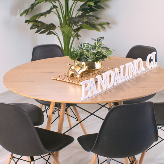 Comedor Mesa Shanna 120cm + 6 Sillas Eames Negro