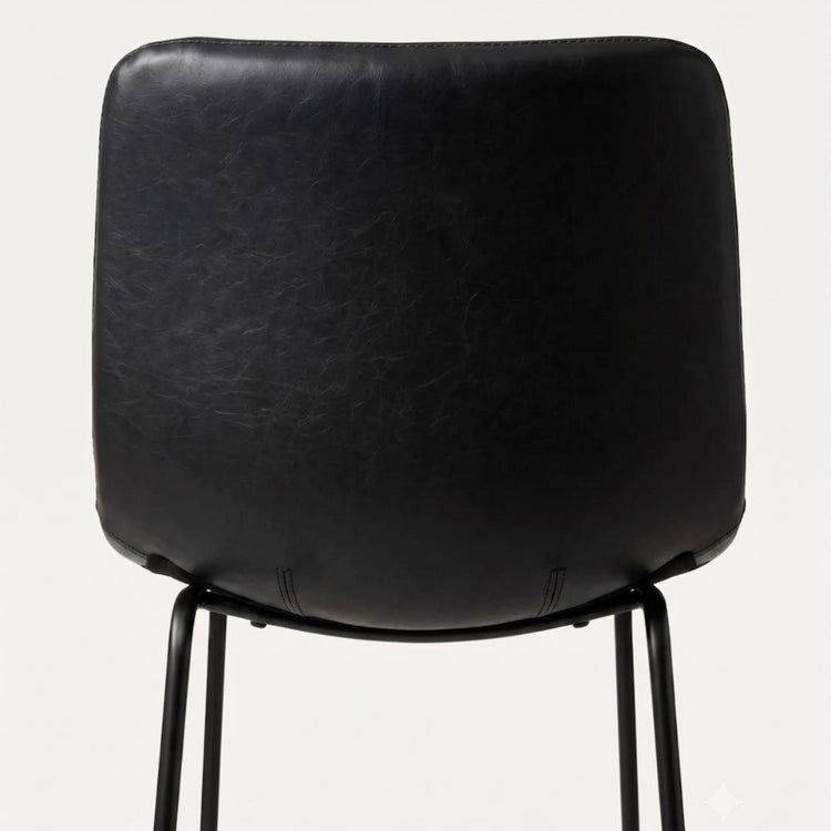 Pack 2 Taburetes de Bar Toscana 66cm | Cuero Sintético Negro y Metal