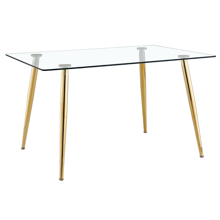 Mesa Rectangular Vitreo 130x80 (Dorado) | Vidrio Templado