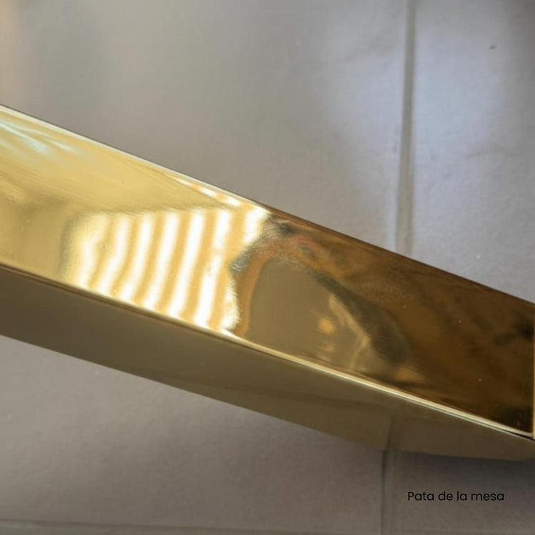 Comedor Mesa Equiz 100cm (Patas X Dorada) + 4 Sillas Kena Negro (Pata dorada)