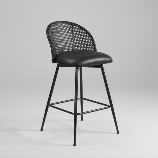 Taburete Bar Carolla Negro 62 cm | Asiento Giratorio 360°