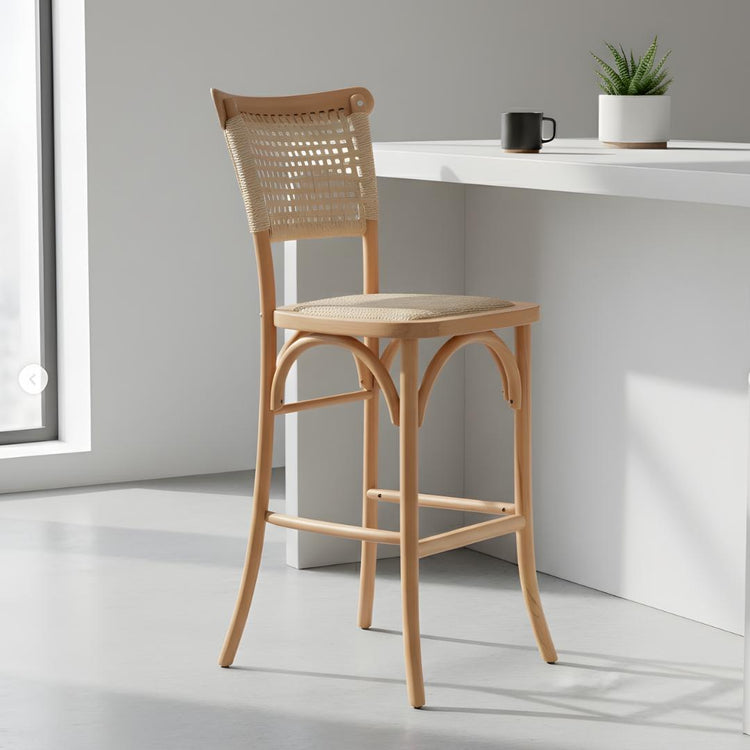 Taburete Tango Wood 66cm | Rattan & Cuerda