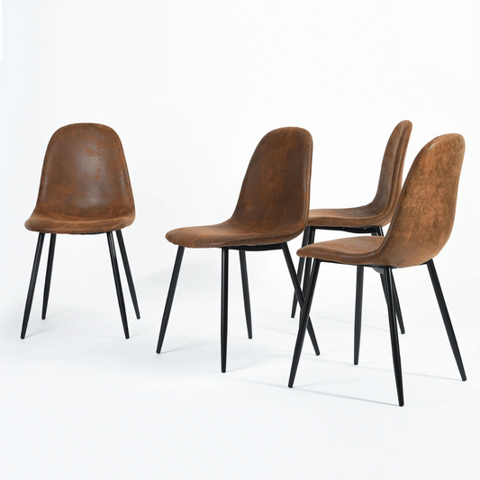 Pack 4 Silla Isidora Ecocuero Café | Elegancia y Comodidad