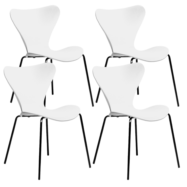 Pack 4 Silla Fritz Blanca | Moderno y Resistente