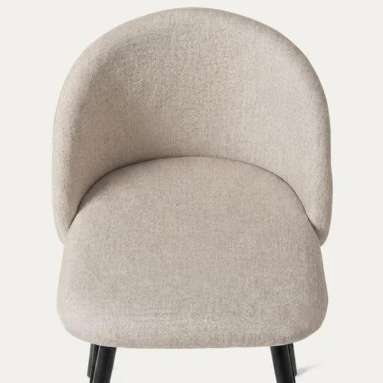 Silla Eloina | Tapizada Lino Arena | Patas Acero Negro