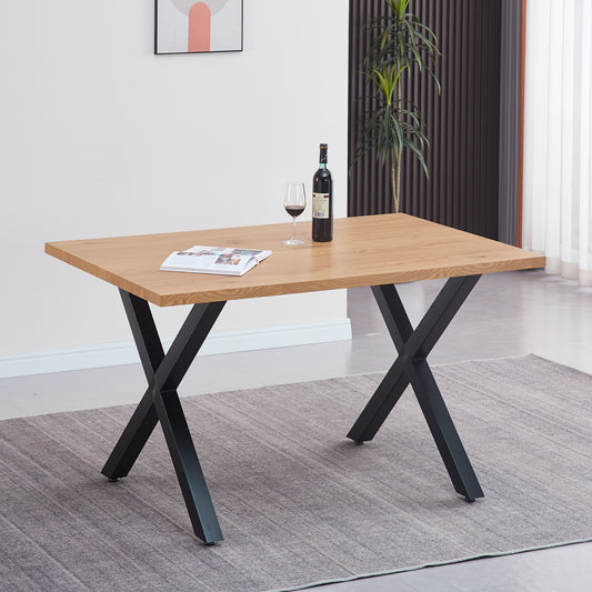 Mesa Rectangular Diseño Cruzado 140x90 | Estilo Industrial