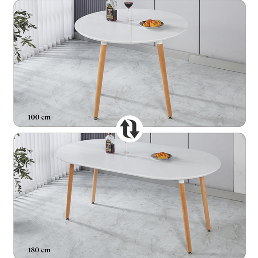 Mesa Extensible Bayona Blanca | 100cm a 180cm