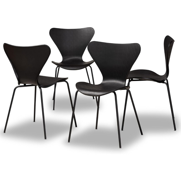 Pack 4 Silla Fritz Negro | Moderno y Resistente