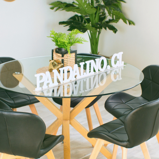 Comedor Mesa Equiz 120cm + 6 Sillones Rubik Negro