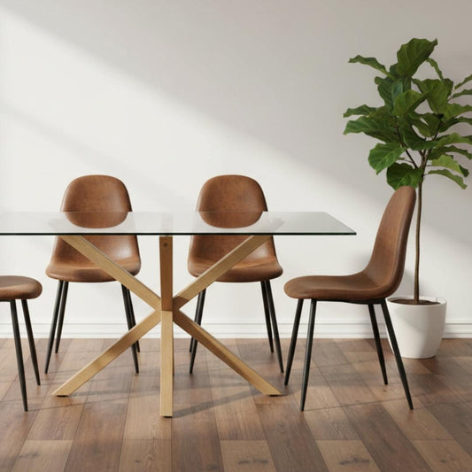 Comedor Mesa Rectangular Greta 140x90 + 4 Sillas Isidora