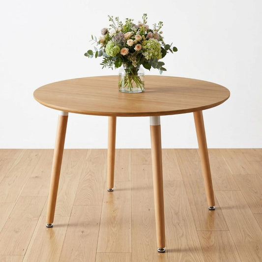 Mesa Redonda Doral 100cm | Cubierta Efecto Madera