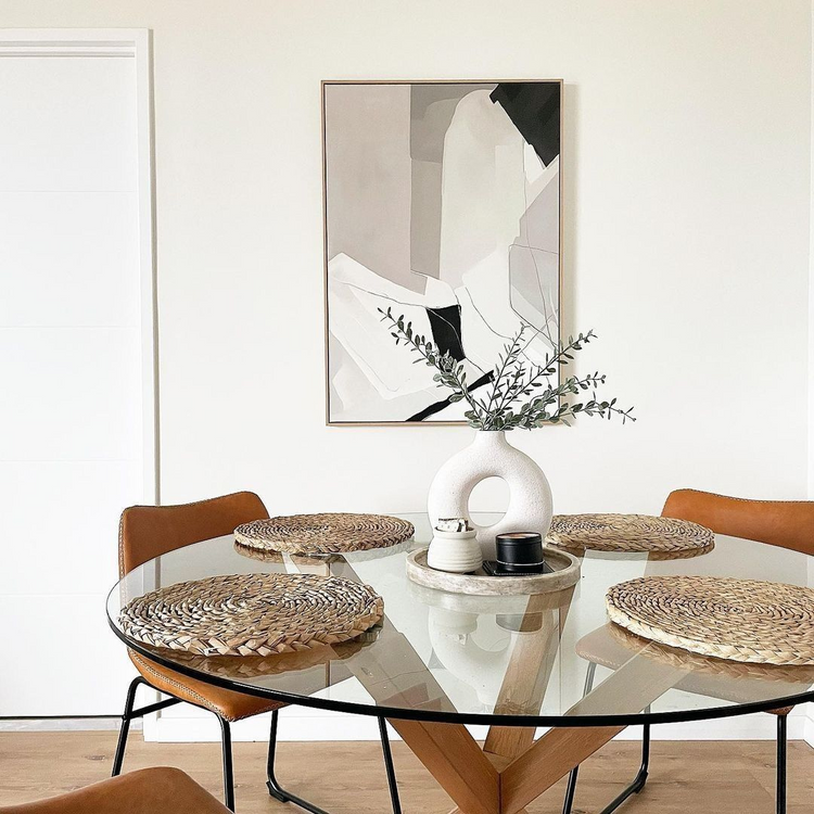 Comedor Mesa Redonda Equiz 100cm + 4 Sillas Toscana
