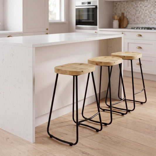 Taburete Piso Virginia 66 cm | Madera & Metal