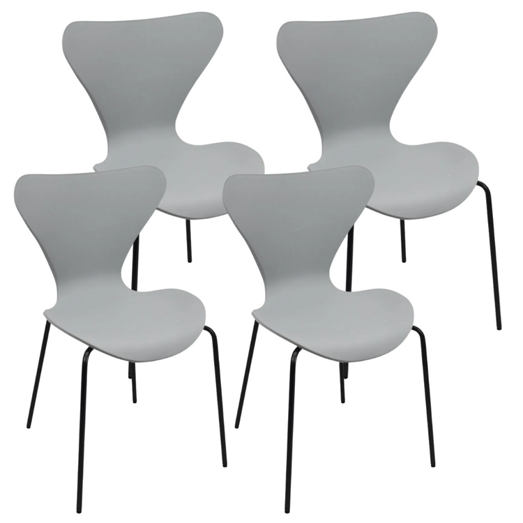 Pack 4 Silla Fritz Gris | Moderno y Resistente