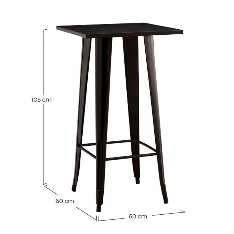 Mesa Tolix Alta Negra 60x60x105 cm | Bar & Restaurantes