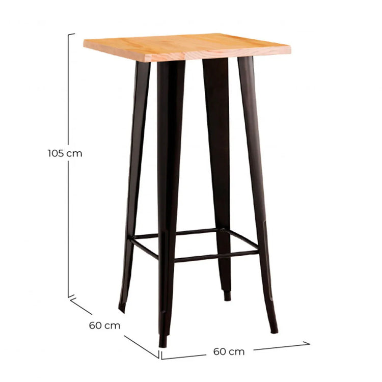 Mesa Tolix Alta 60x60x105 cm | Bar & Restaurantes | Exterior