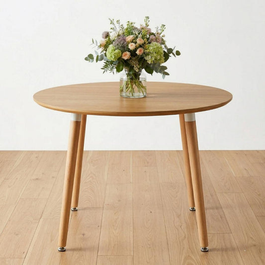 Mesa Redonda Doral 100cm | Cubierta Efecto Madera