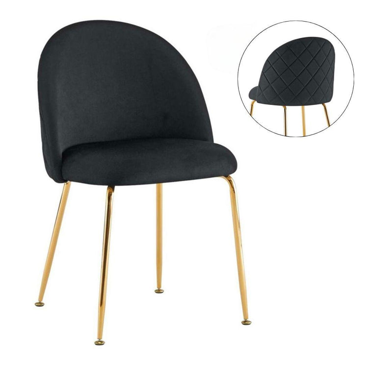 Silla Adela | Felpa & Metal Dorado