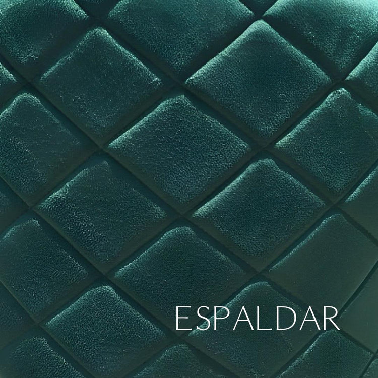 Silla Adela Verde Esmeralda | Metal Negro y Felpa