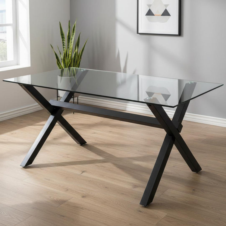 Mesa Rectangular Xinia 160x90 cm | Metal Negro