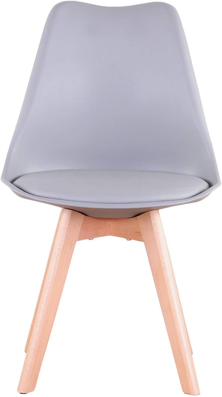 Comedor Mesa Tulip Redonda 80cm Blanca + 4 Sillas Tulip Gris