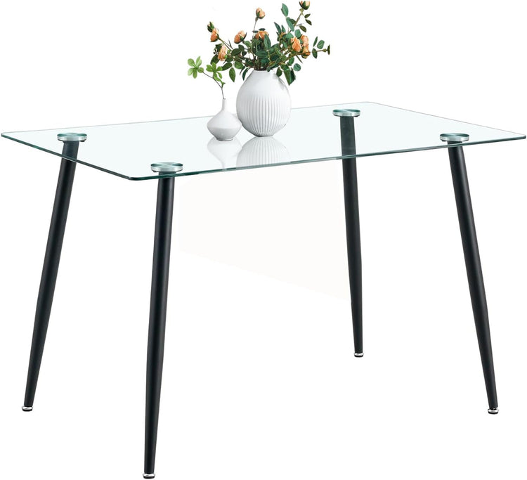 Mesa Rectangular Vitreo 130x80 (Negro) | Vidrio Templado