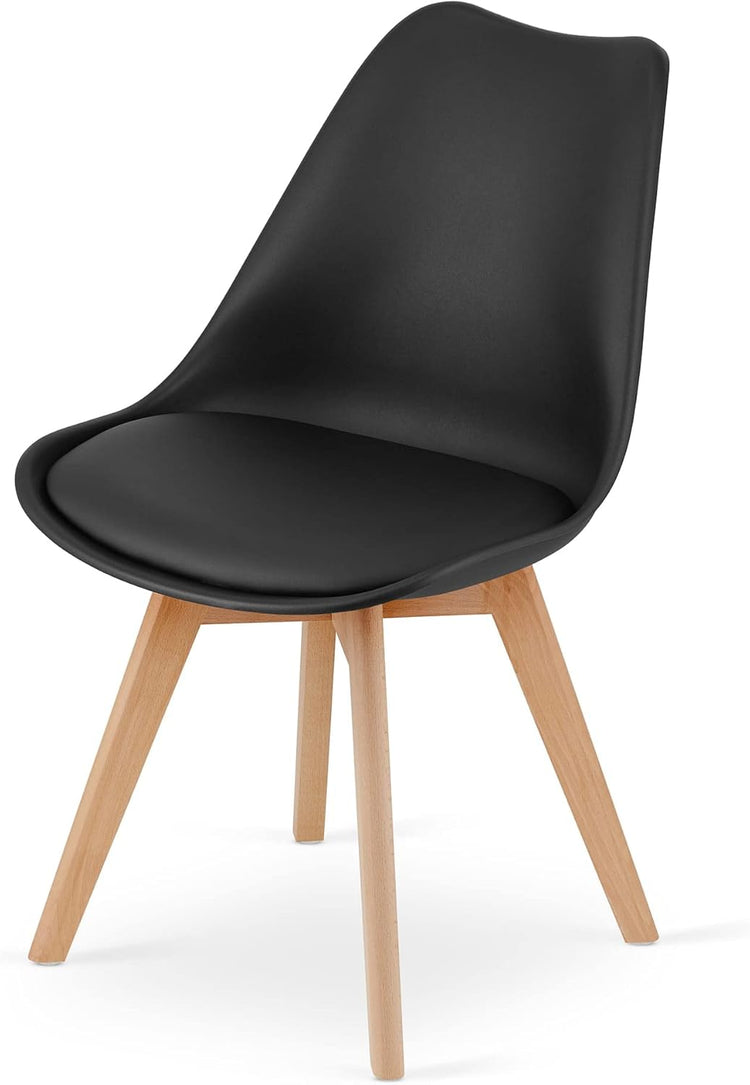 Pack 4 Tulip Negras Acolchadas | Diseño Moderno