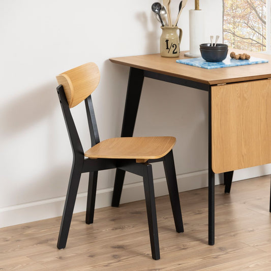 Pack 2 Silla Fresno |Diseño Natural & Negro| Moderna y Duradera