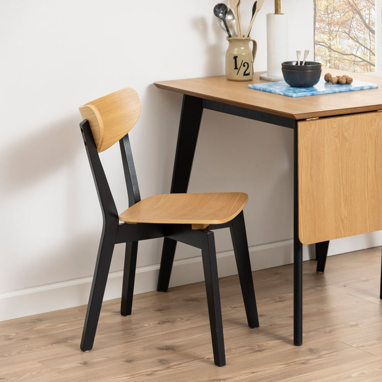 Pack 2 Silla Fresno |Diseño Natural & Negro| Moderna y Duradera