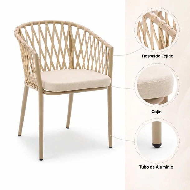 Silla de Terraza Artena | Aluminio y Cuerda