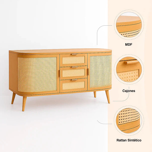 Rack Marian | Rattan & Madera