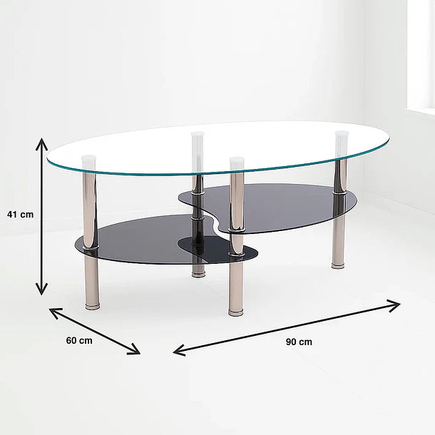 Mesa de Centro Moderna Martina con 2 Caras - Vidrio Templado