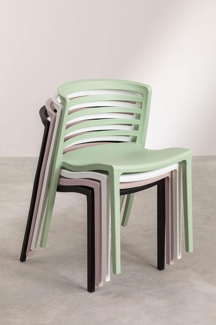 Pack 4 Sillas Alpes Negras | Resistente para Interior y Exterior