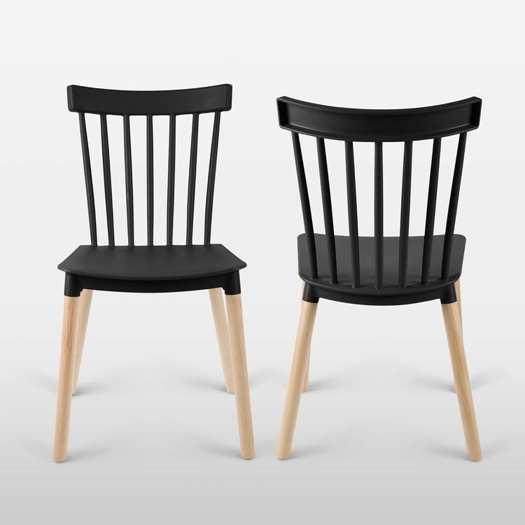 Pack 4 Sillas Windsor Negras | Diseño Clásico & Cómodo