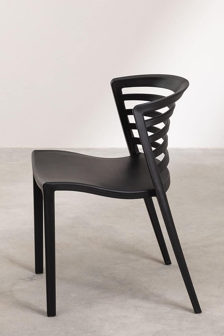 Pack 4 Sillas Alpes Negras | Resistente para Interior y Exterior