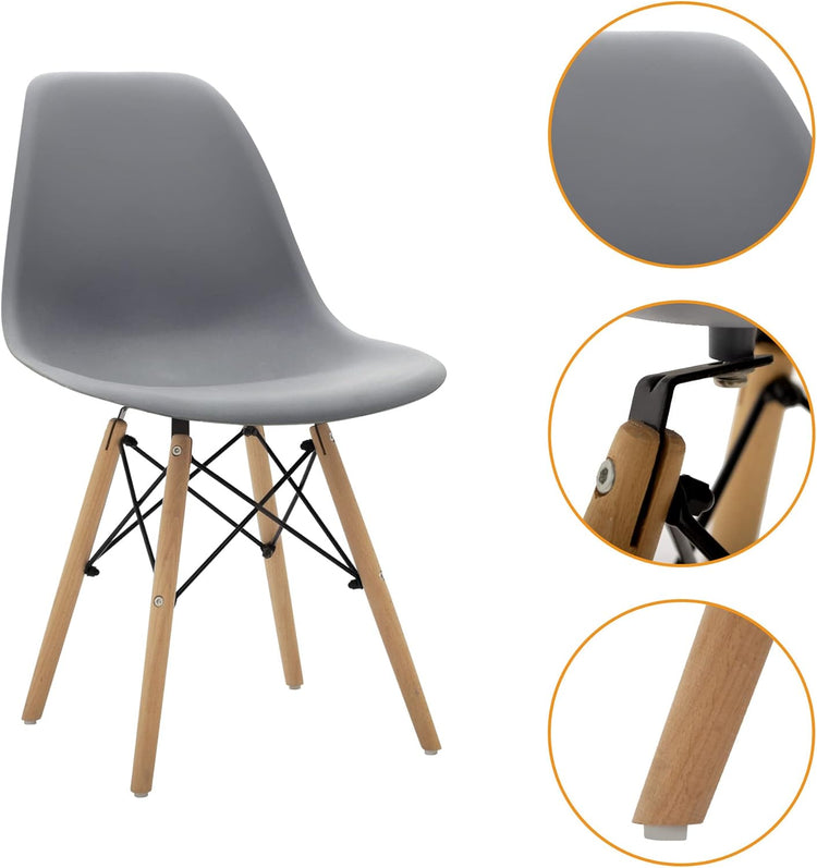 Pack 4 Sillas Eames Gris | Ideal Hogar y Oficina