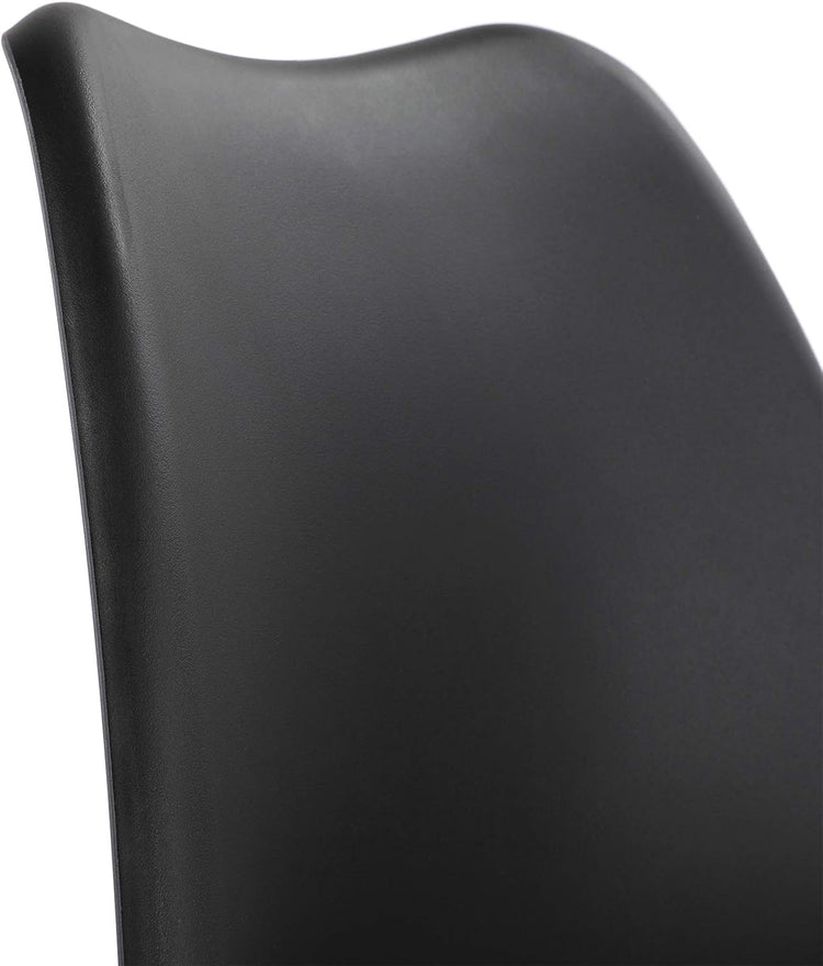 Comedor Mesa Rectangular Brunell 120x80 Negra + 4 Sillas Tulip Negra