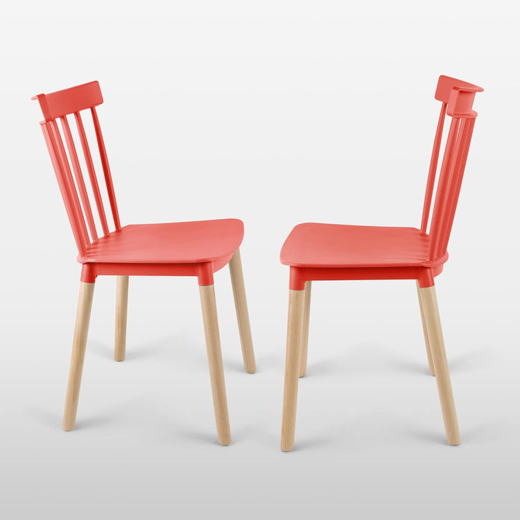 Pack 4 Sillas Windsor Rojas | Diseño Clásico & Cómodo