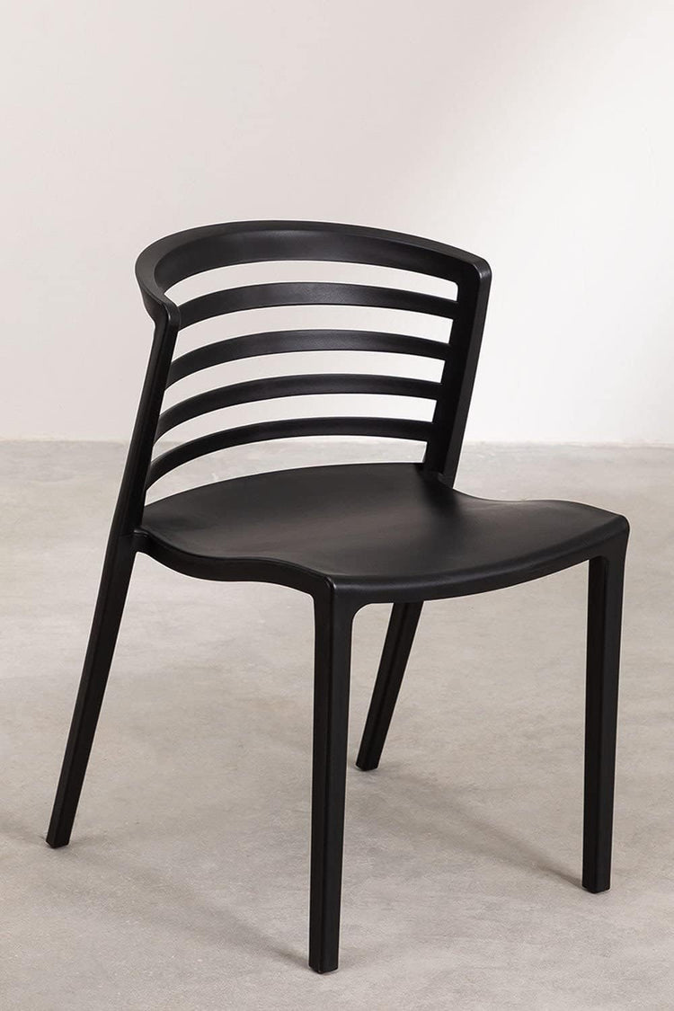 Pack 4 Sillas Alpes Negras | Resistente para Interior y Exterior